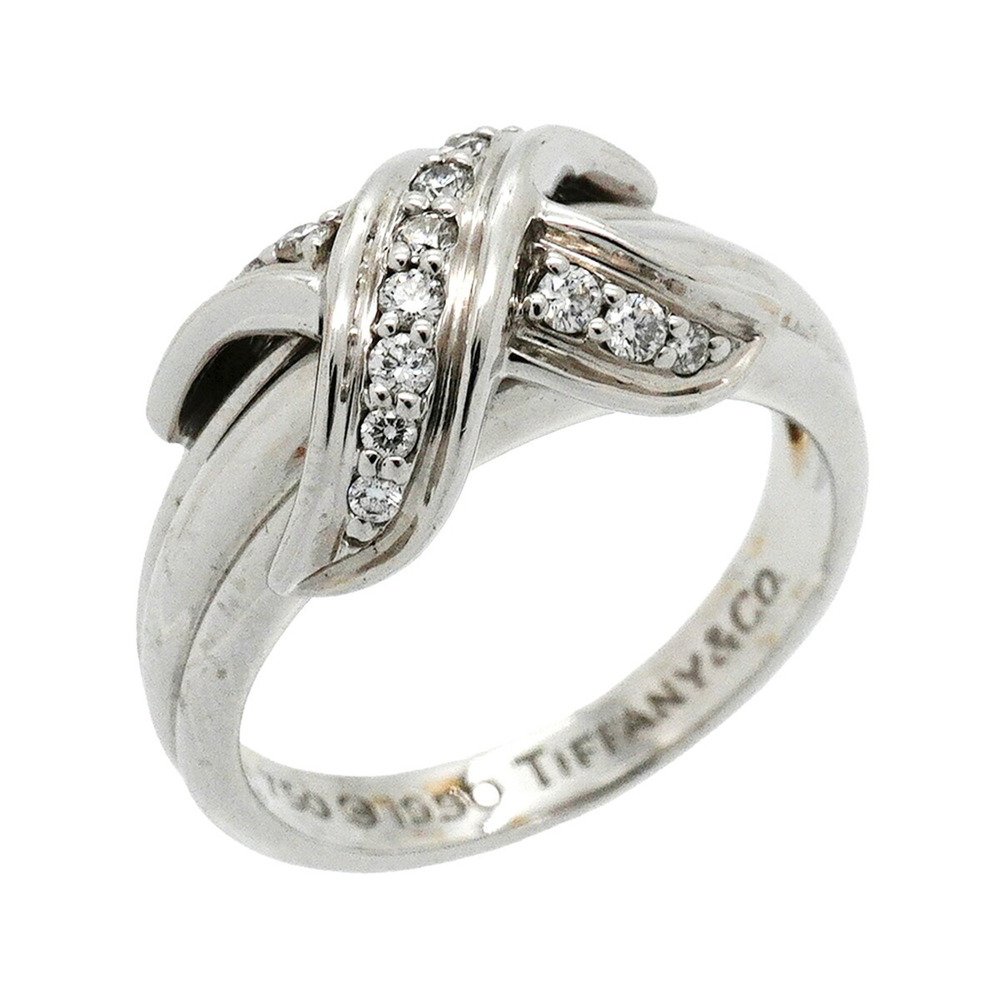 TIFFANY & CO. 18k Silver Diamond Ring